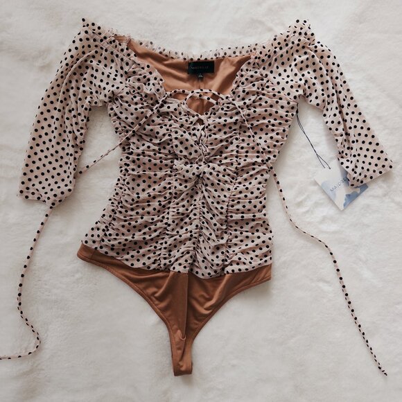 MAJORELLE Selina Bodysuit in Pink Dot - Picture 7 of 9